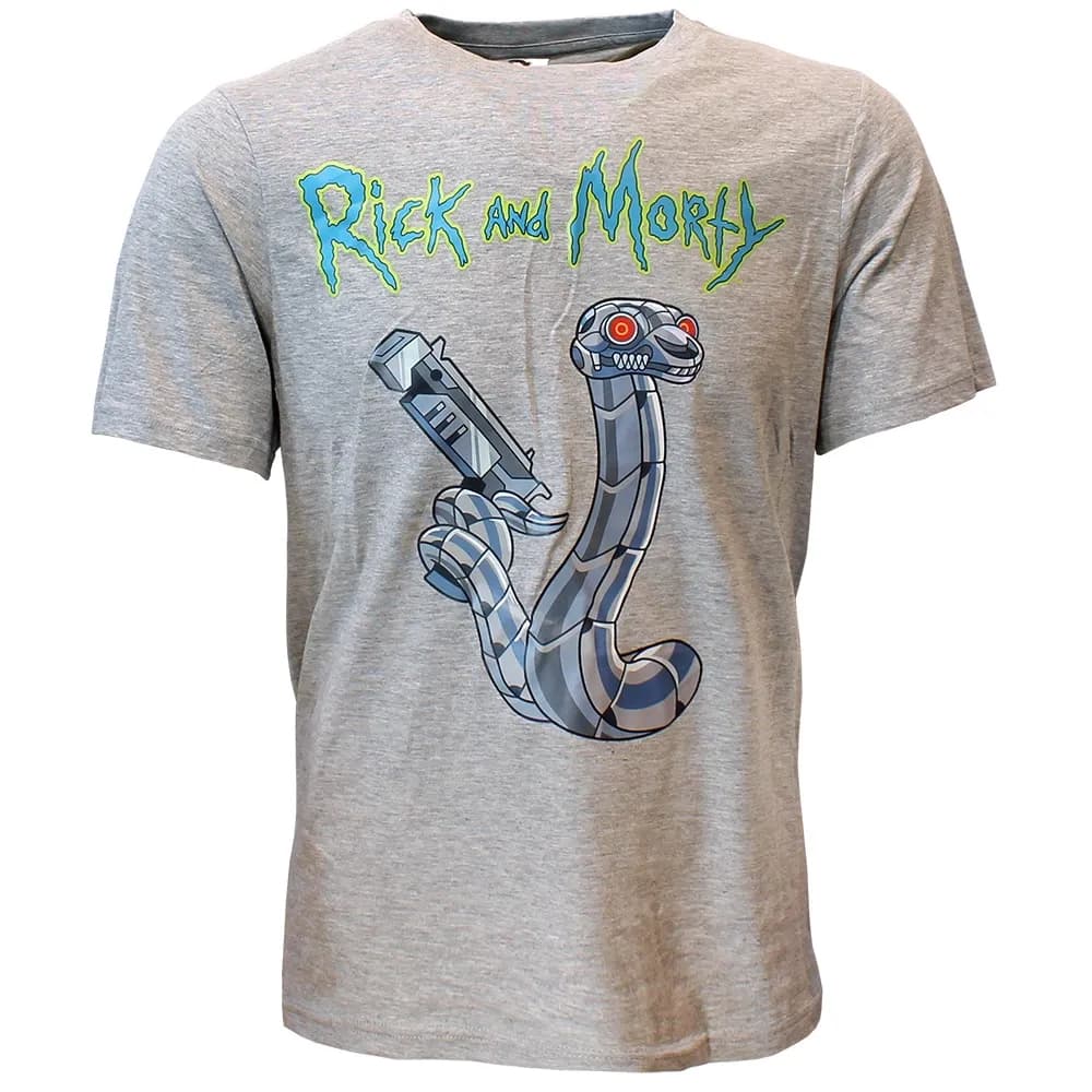 Rick and Morty Robotic Snake T-Shirt Grijs