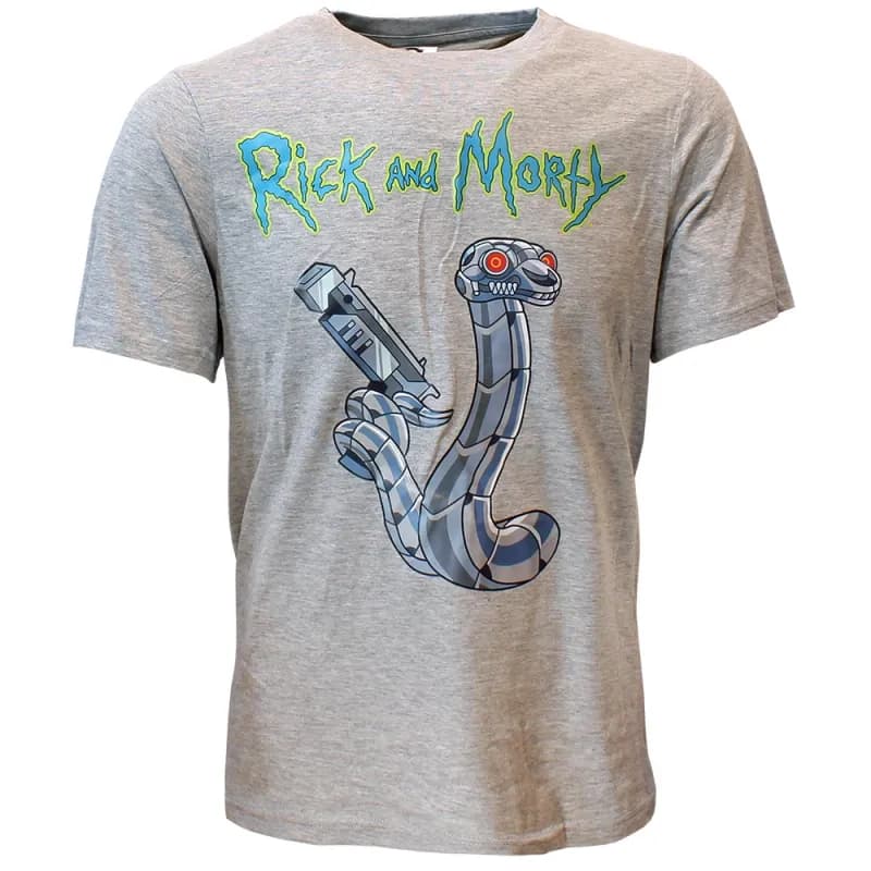 Rick and Morty Robotic Snake T-Shirt Grijs