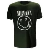 Nirvana Witte Smiley Donker Groen T-Shirt
