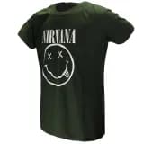 Nirvana Witte Smiley Donker Groen T-Shirt