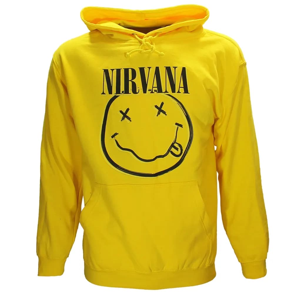 Nirvana Smiley Hoodie Sweater Trui Geel