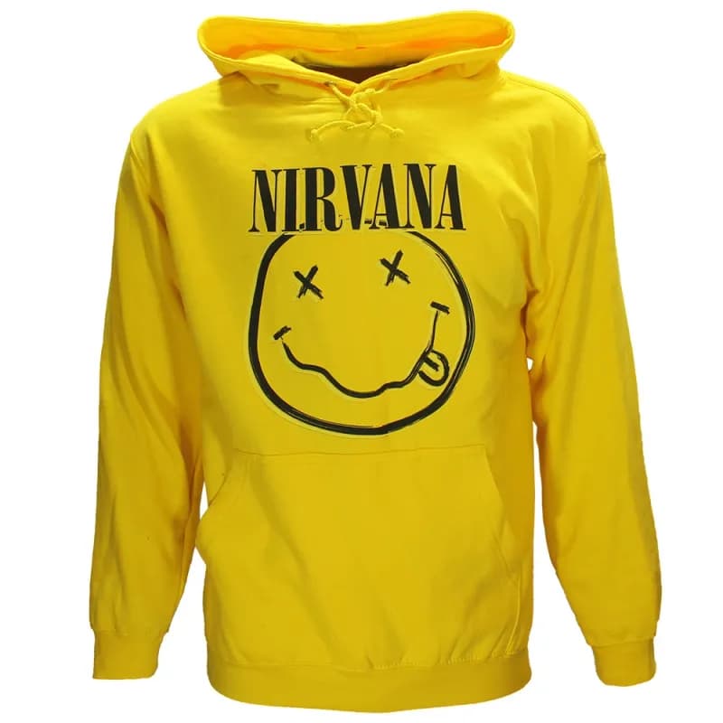 Nirvana Smiley Hoodie Sweater Trui Geel