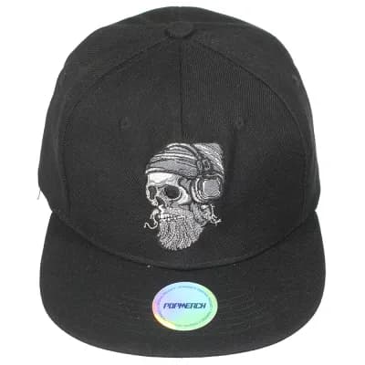 Biker Skull met Baard en Koptelefoon Snapback Cap Pet