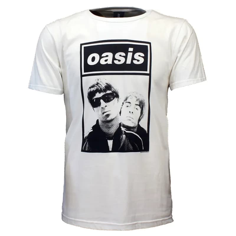 Oasis Liam and Noel Photo T-Shirt Wit