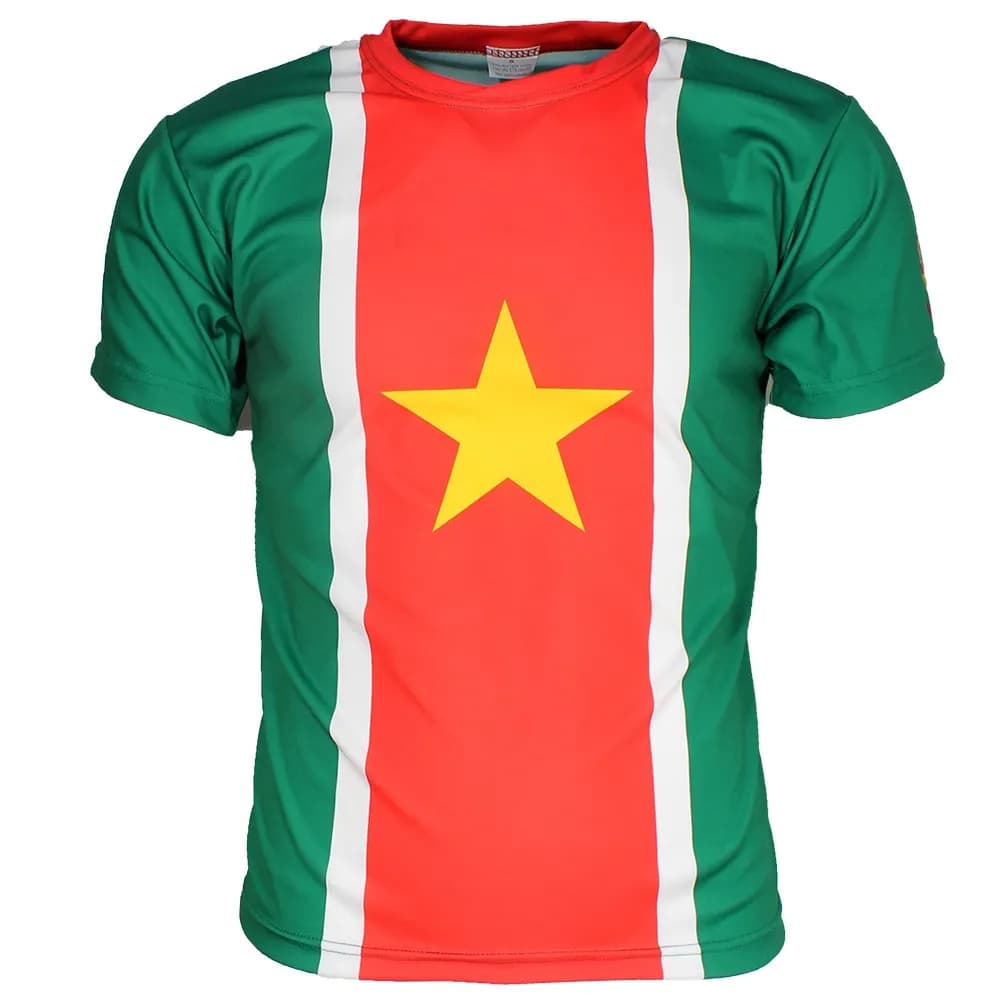Suriname Vlag Oldschool Style Voetbal T-Shirt