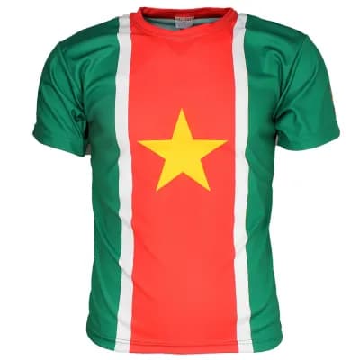 Suriname Vlag Oldschool Style Voetbal T-Shirt