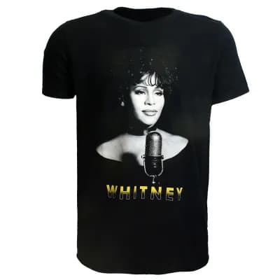 Whitney Houston Black & White Photo T-Shirt