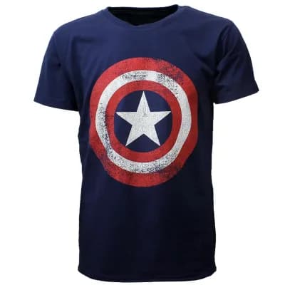 Marvel Comics Captain America Distorted Schild T-Shirt