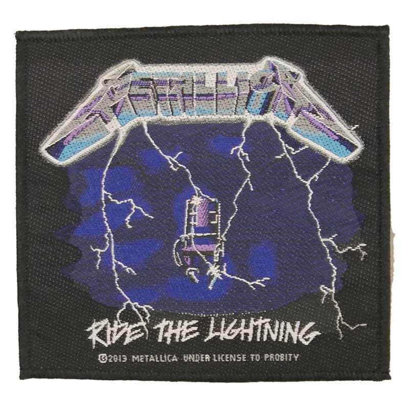 Metallica Ride The Lightning Logo Standard Woven Patch Embleem