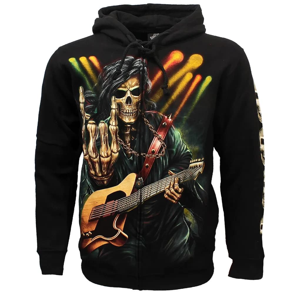 Rock Eagle Glow In The Dark Rock Hand Skeleton Hoodie Vest