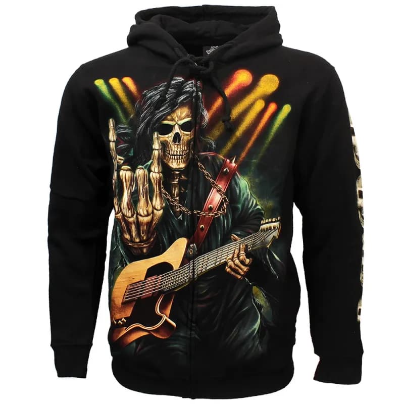 Rock Eagle Glow In The Dark Rock Hand Skeleton Hoodie Vest