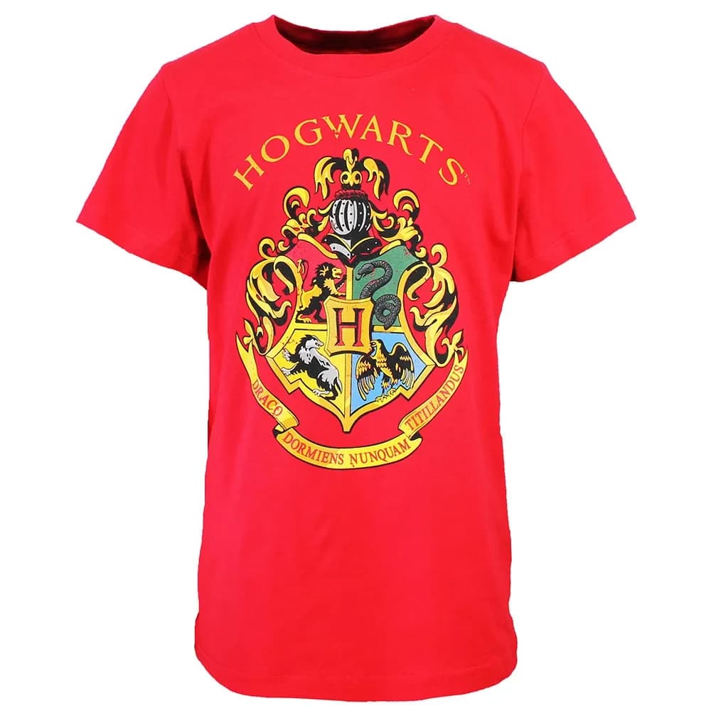 Harry Potter Hogwarts Embleem Kinder T-Shirt Rood