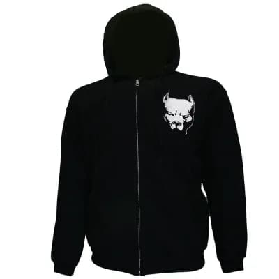 Pitbull Geborduurd Logo Hoodie Vest met Rits