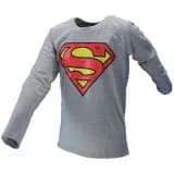 Superman Logo Kinder Langarmshirt Grau