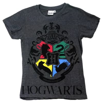 Harry Potter Hogwarts Kids T-Shirt Donkergrijs