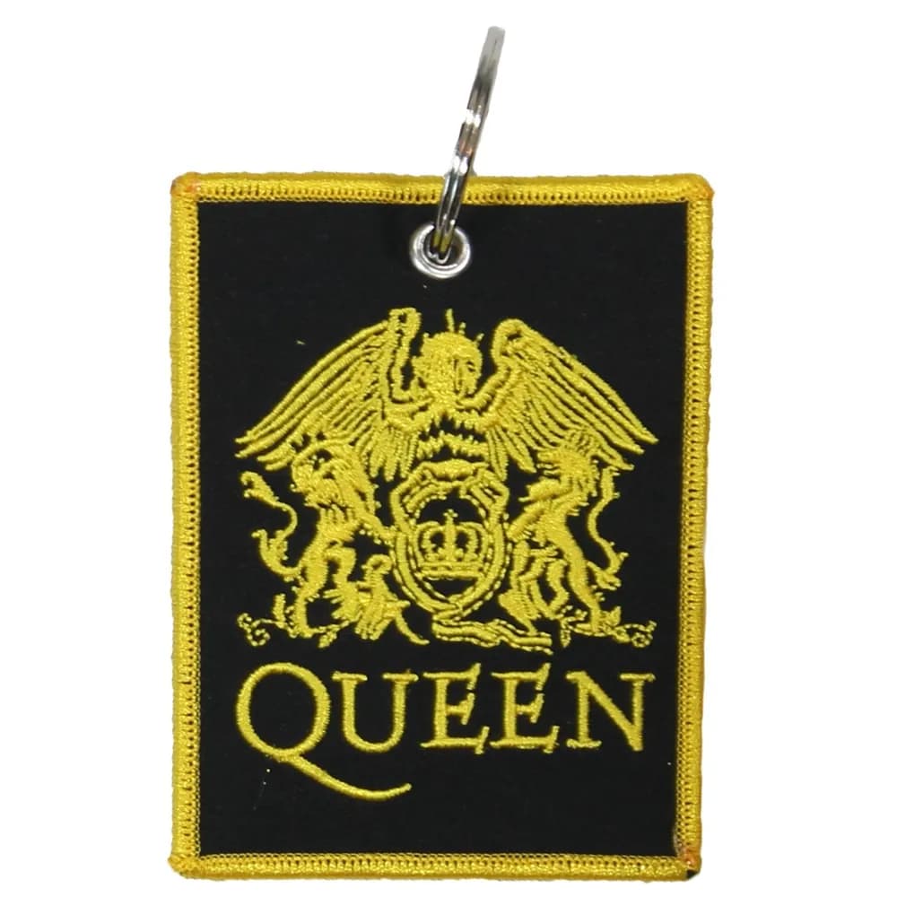 Queen Twee Zijdige Patch Classic Crest Logo Sleutelhanger