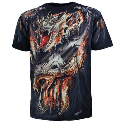 Biker Vuurdraak Fire Dragon T-Shirt