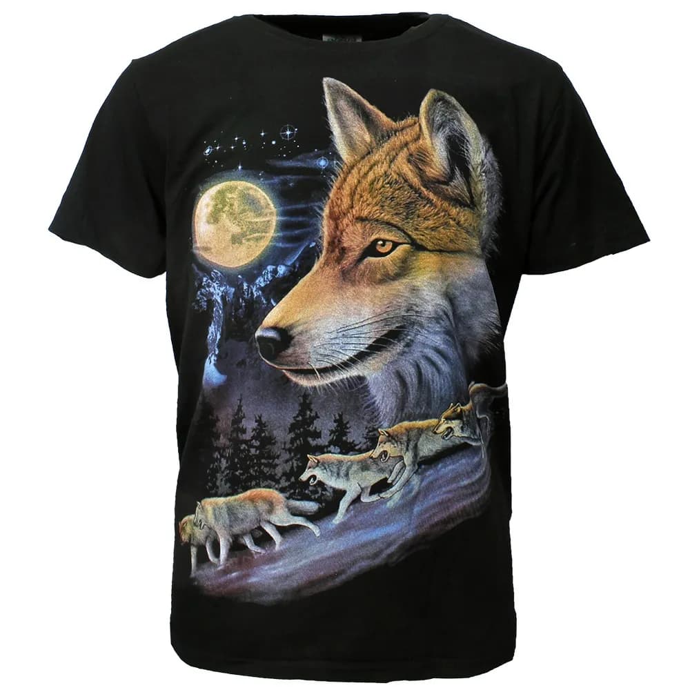 Wolven Wolf Pack Volle Maan T-Shirt