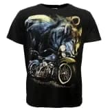 Wolf Adelaar en Motor in de Nacht T-Shirt Zwart