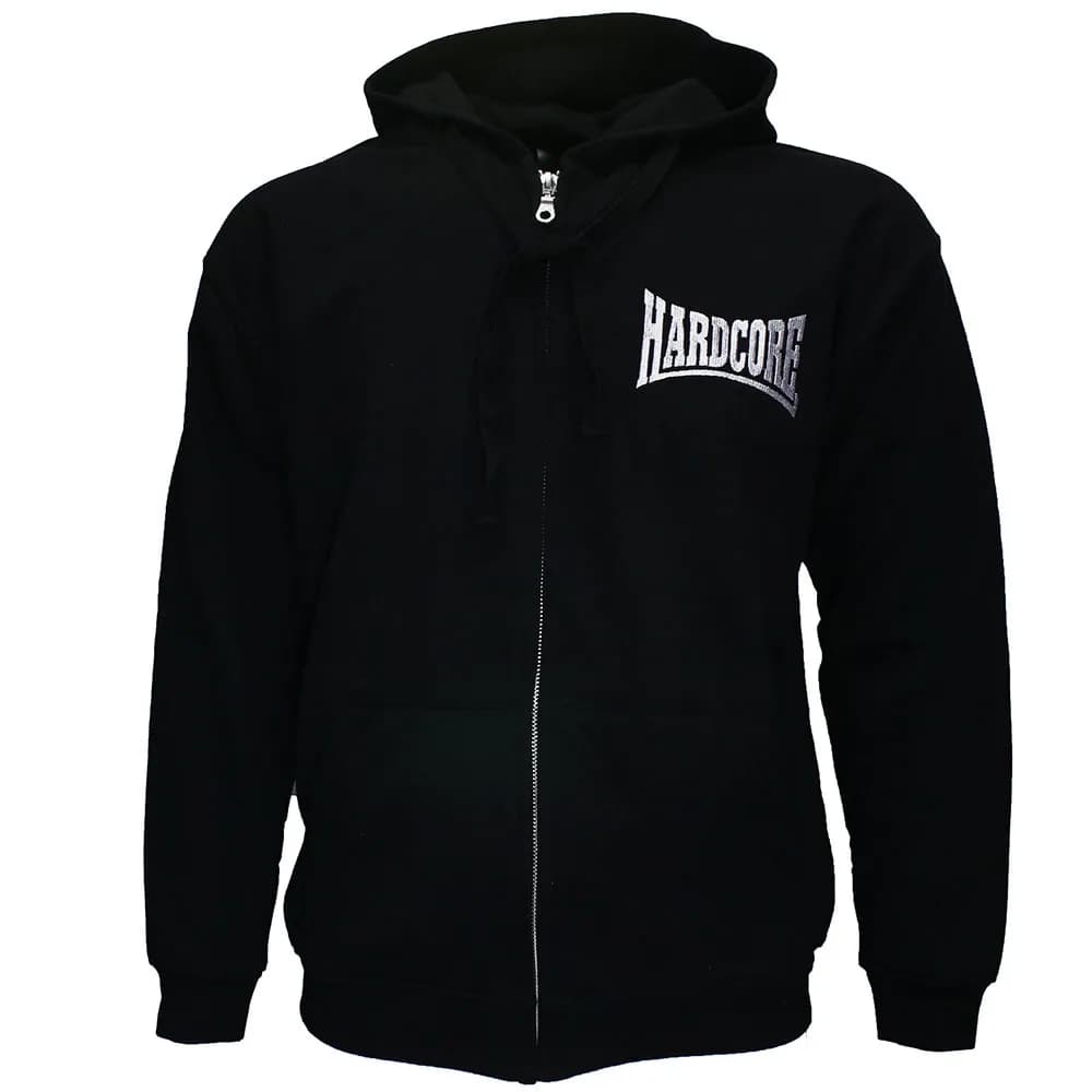 Hardcore Geborduurd Logo Hoodie Vest met Rits